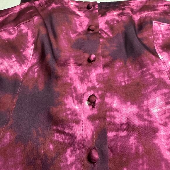 Womens Cinq a Sept Alexa Tie-Dye Button Thigh Slit Front Sleeveless Maxi Dress 6 - Picture 7 of 13